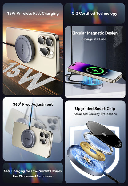 Essager 15W Qi2 Magnetic Wireless Charger Stand