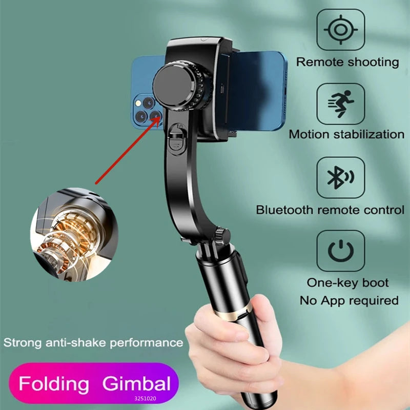FGCLSY Gimbal Stabilizer Selfie Stick – Foldable Tripod with Bluetooth Shutter