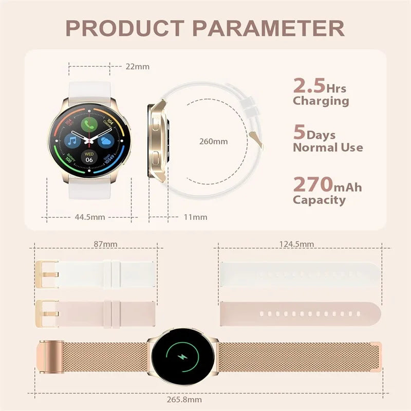 Women’s Smartwatch – 1.32" HD Display, Bluetooth Calling, Health & Fitness Tracker