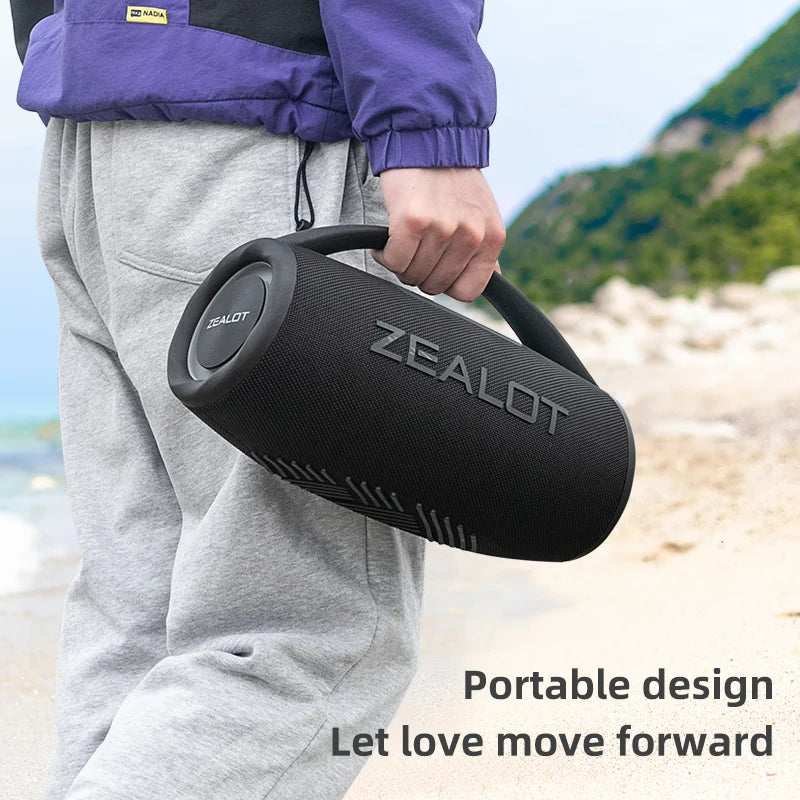 ZEALOT S97 80W Portable Bluetooth Speaker – RGB Lights, Waterproof, 360° Stereo, TWS