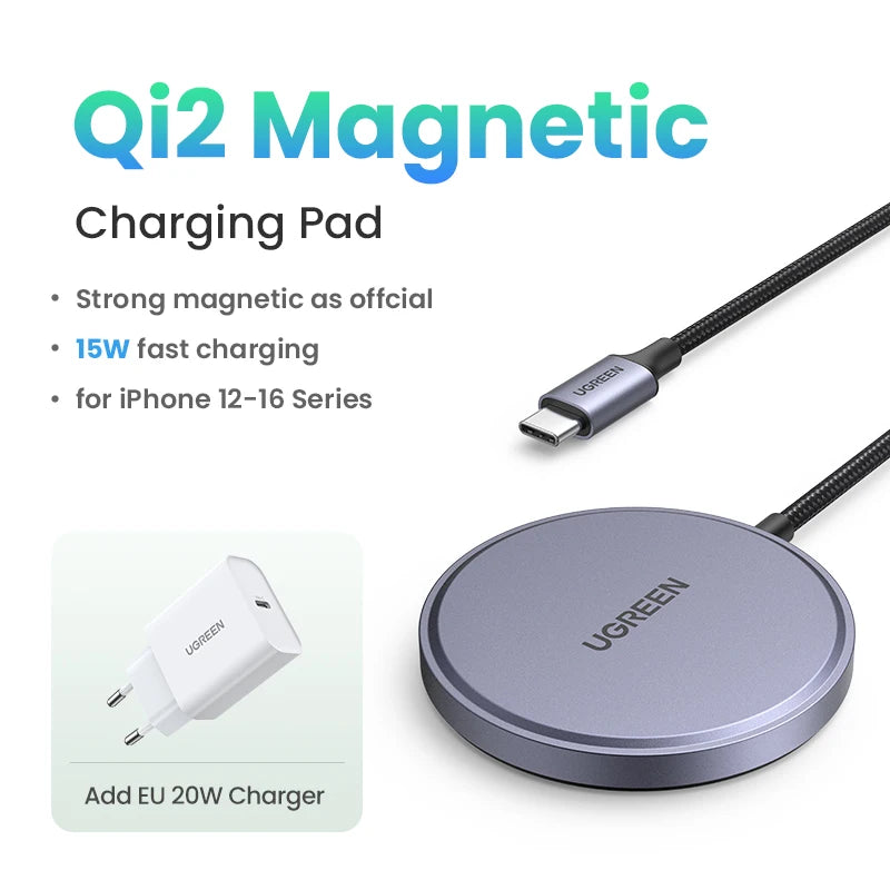 UGREEN 15W MagSafe Wireless Charger – iPhone 16 & 17 Compatible