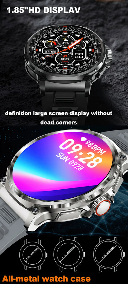 2026 New GPS Track Smart Watch Men 1.85-Inch HD AMOLED Screen 710 Mah Battery Sport Bluetooth Call Smartwatch For Android IOS
