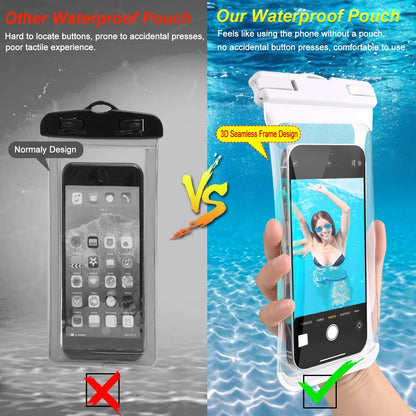 HAISSKY Waterproof Phone Pouch – Clip & Lanyard, Touch Sensitive