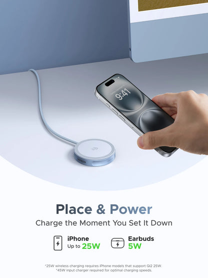 UGREEN Magflow 25W Qi2 Wireless Charging Pad – iPhone 16 & 17