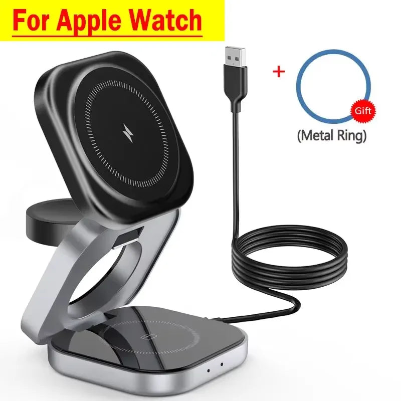 3-in-1 Foldable Magnetic Wireless Charging Station – iPhone, Watch & AirPods