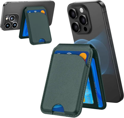 GITFOS Magnetic Wallet Phone Stand – MagSafe Compatible, Leather Card Holder, iPhone 14/15/16/17