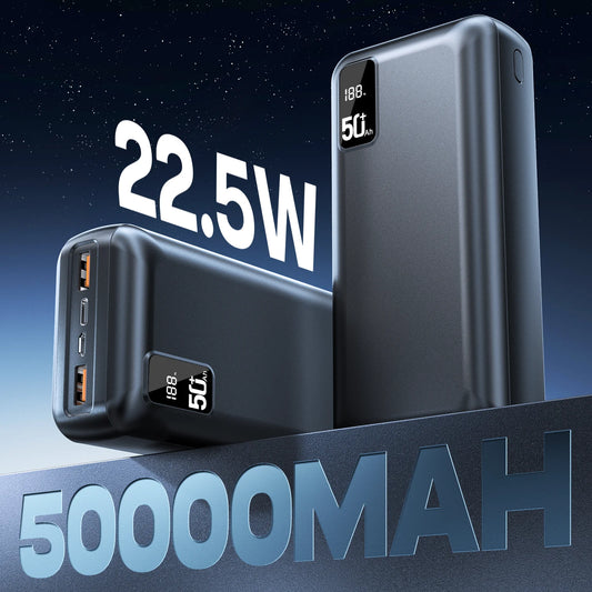 hganus 50000mAh Power Bank – 22.5W QC & PD Fast Charging