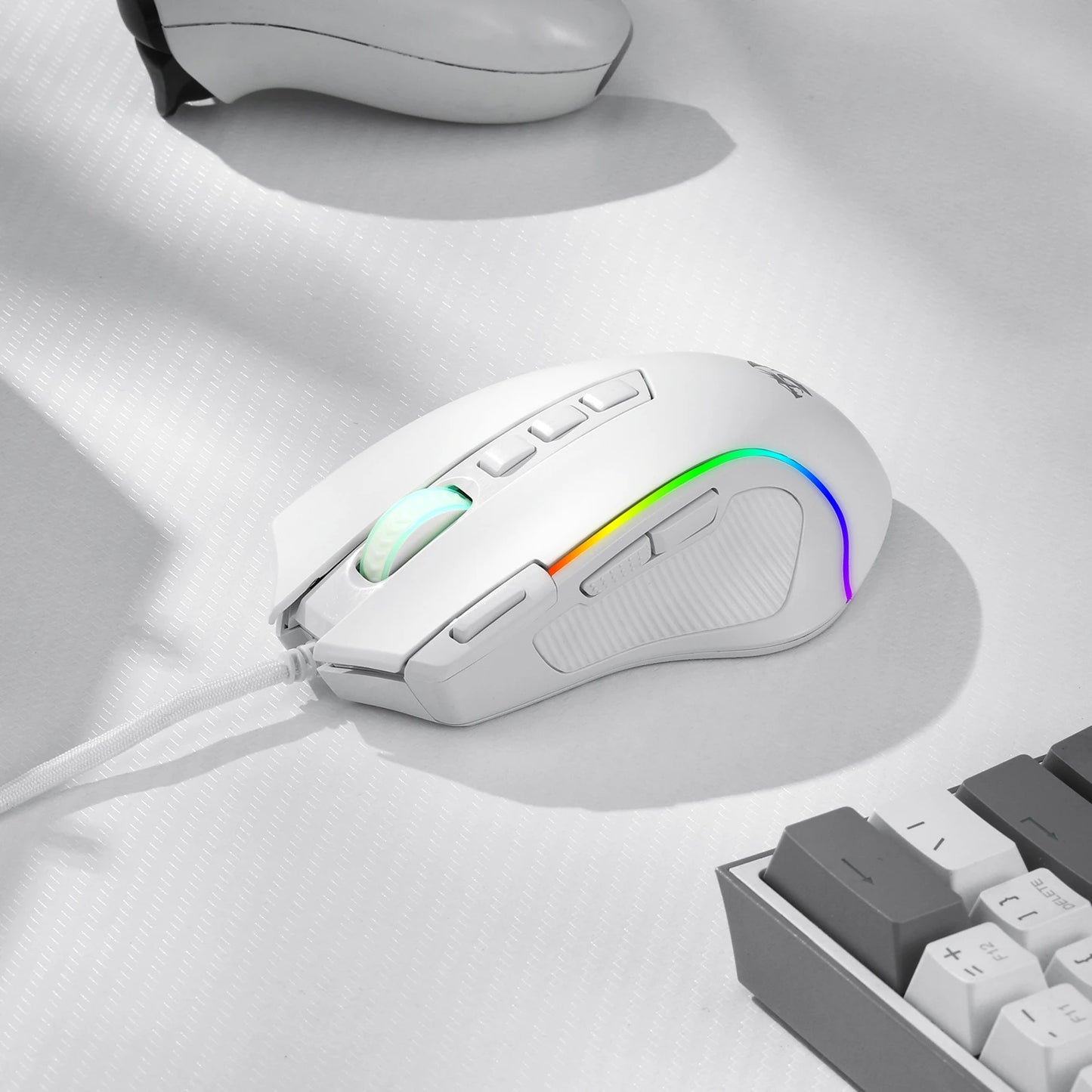 Redragon M612 Predator RGB Gaming Mouse – 8000 DPI, 11 Programmable Buttons, Wired, White