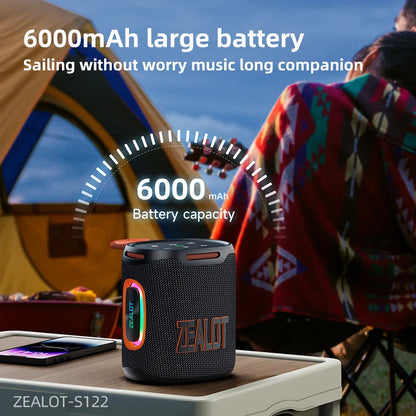 ZEALOT S122 25W Portable Bluetooth Speaker – IPX6 Waterproof, HiFi Stereo, TWS, 20Hr Battery