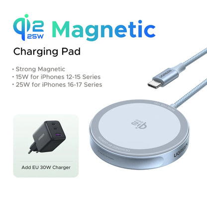 UGREEN Magflow 25W Qi2 Wireless Charging Pad – iPhone 16 & 17