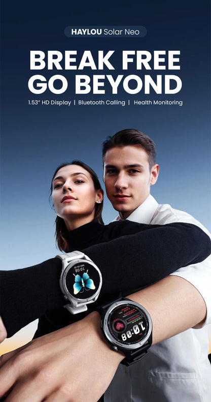 HAYLOU Solar Neo Smartwatch – 1.53" HD Display, 24H Health Monitoring, Bluetooth Calling