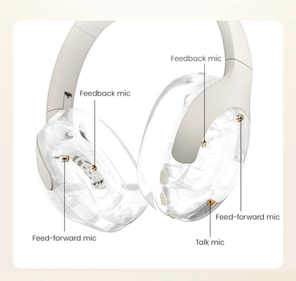 HAYLOU S30 ANC Over-Ear Headphones – 43dB Adaptive ANC, LDAC Hi-Res, 80Hr Battery, Memory Foam