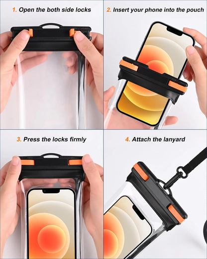 HAISSKY Waterproof Phone Pouch – Clip & Lanyard, Touch Sensitive