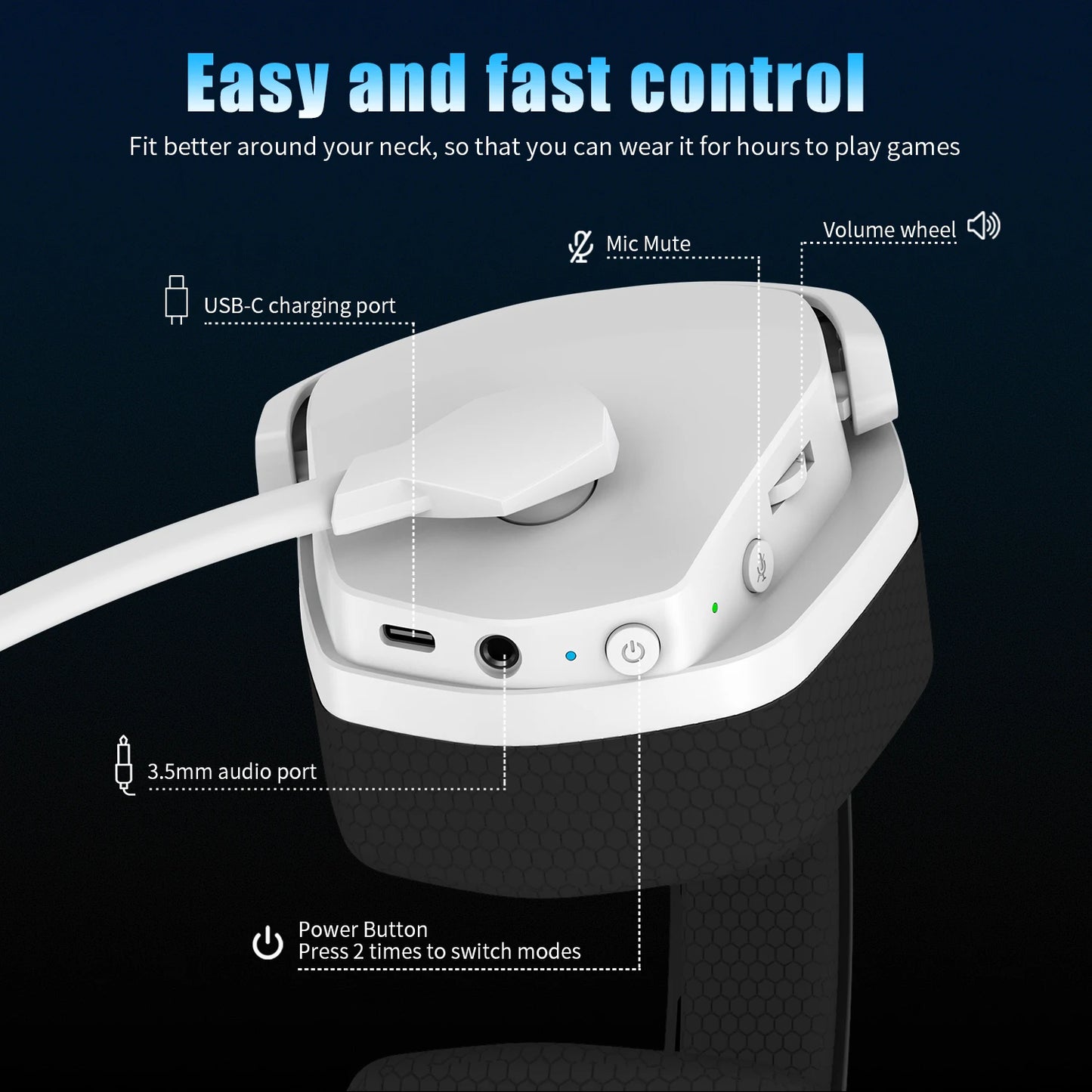 NUBWO G06 Dual Wireless Gaming Headset – 2.4G & Bluetooth, 7.1 Surround, ENC Mic, PC PS4 PS5