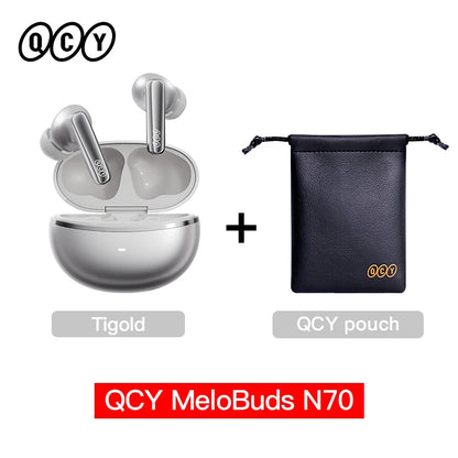 QCY MeloBuds N70 Wireless Earbuds – Adaptive ANC, LDAC Hi-Res, 50H Battery