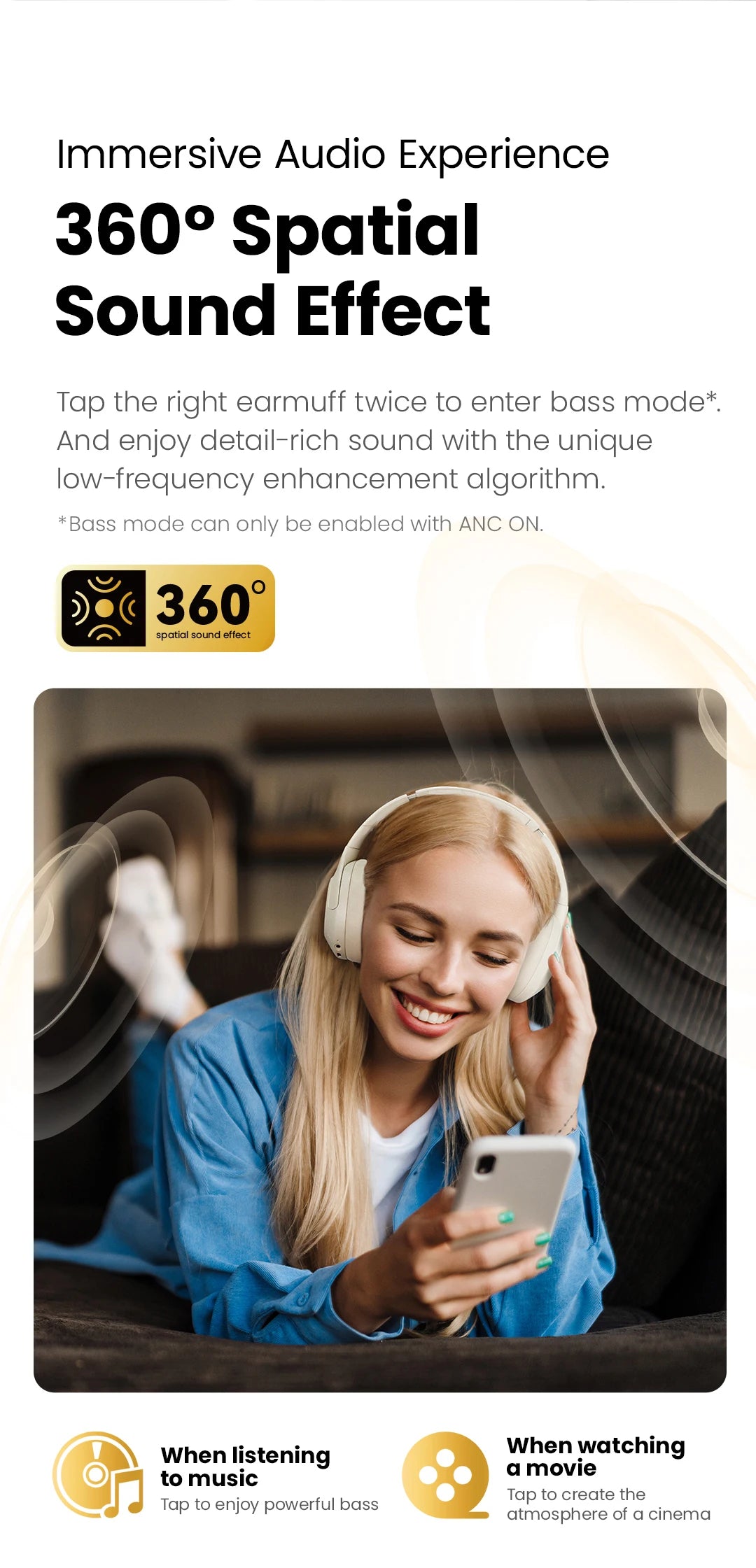HAYLOU S30 ANC Over-Ear Headphones – 43dB Adaptive ANC, LDAC Hi-Res, 80Hr Battery, Memory Foam