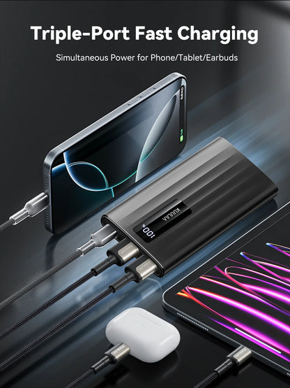 KUULAA Power Bank 22.5W – 10000mAh / 20000mAh, PD Fast Charge, Digital Display, USB-C + USB-A