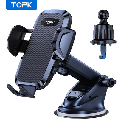 TOPK 4-in-1 Car Phone Holder – Dashboard, Windscreen & Air Vent Mount, Universal Fit