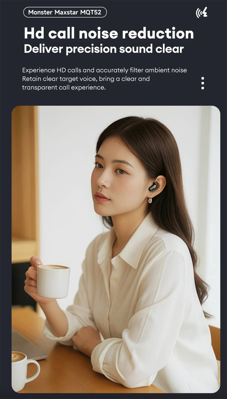 Monster MQT52 Wireless Earphones – Bluetooth 5.4 | 24Hr Battery | Gaming Mode
