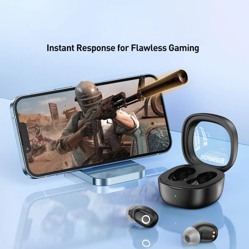 Baseus WM02 True Wireless Earbuds – Bluetooth 5.3, 25Hr Battery, Built-In Mic, USB-C