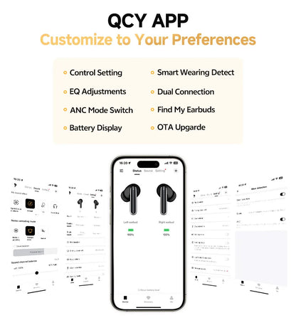 QCY MeloBuds Pro ANC Earbuds – 46dB Hybrid ANC | Hi-Res LDAC | 34Hr Battery