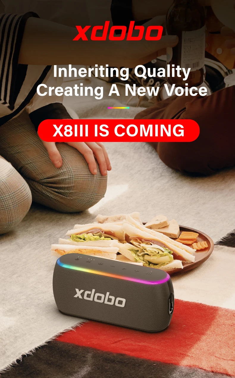 XDOBO X8 III 60W Portable Bluetooth Speaker – Deep Bass, IPX7, 6600mAh Power Bank