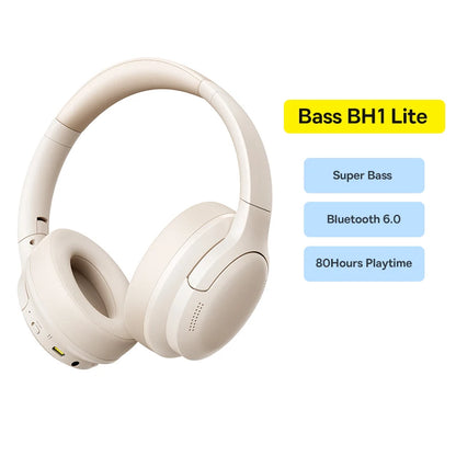 Baseus Over-Ear Headphones — Bluetooth 5.3, 70H Playtime, Spatial Audio & ENC Noise Cancelling