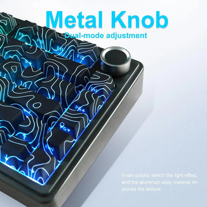 AULA F75 Wireless Gaming Mechanical Keyboard RGB Light Customized 75% Layout Tri Modes Contour Side Carved PBT Keycap Keyboard