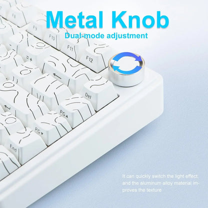 AULA F75 Wireless Gaming Mechanical Keyboard RGB Light Customized 75% Layout Tri Modes Contour Side Carved PBT Keycap Keyboard