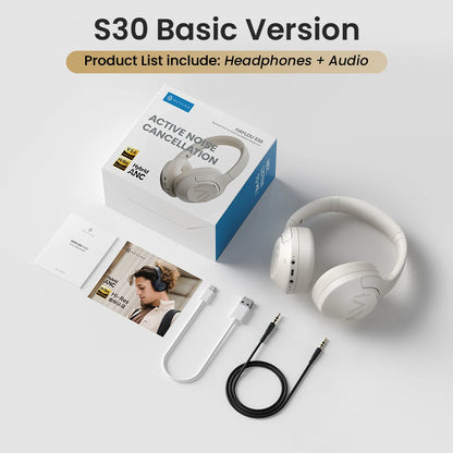 HAYLOU S30 ANC Over-Ear Headphones – 43dB Adaptive ANC, LDAC Hi-Res, 80Hr Battery, Memory Foam