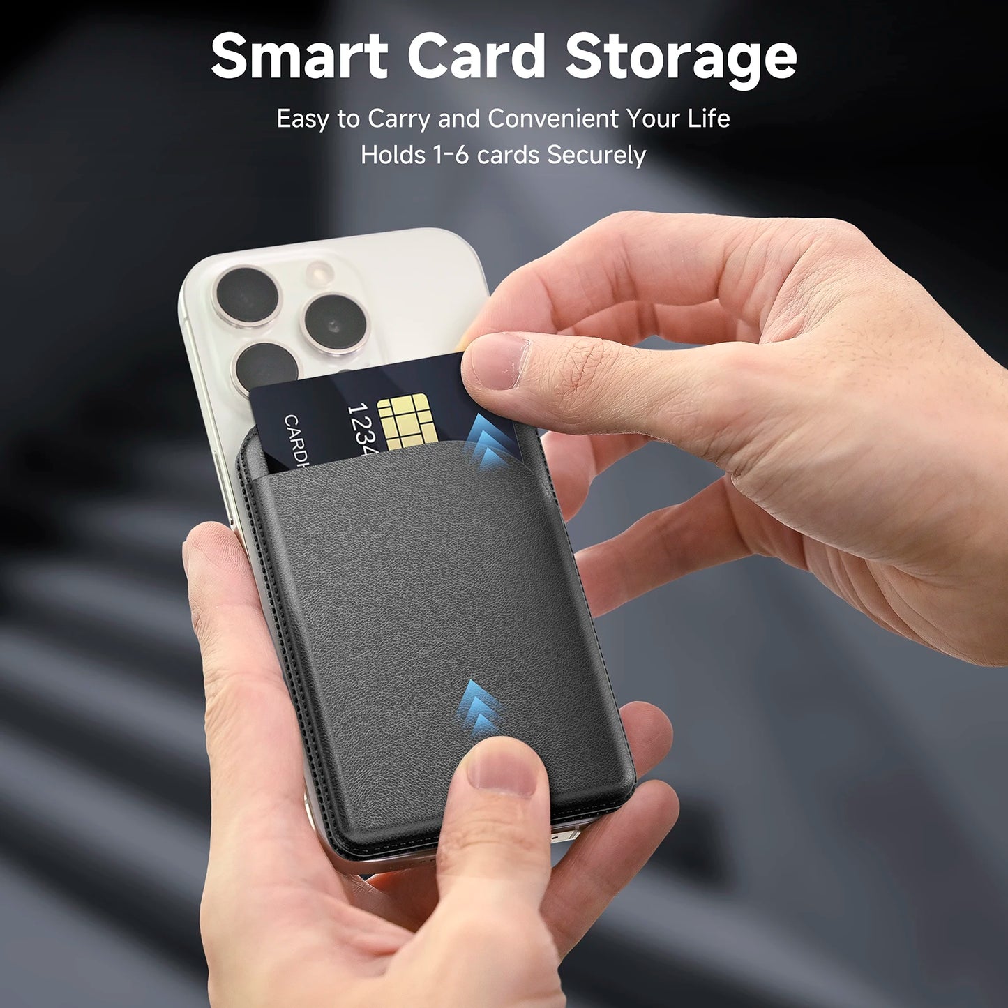 GITFOS Magnetic Wallet Phone Stand – MagSafe Compatible, Leather Card Holder, iPhone 14/15/16/17