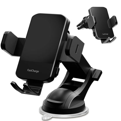 15W Wireless Car Charger & Phone Holder Mount