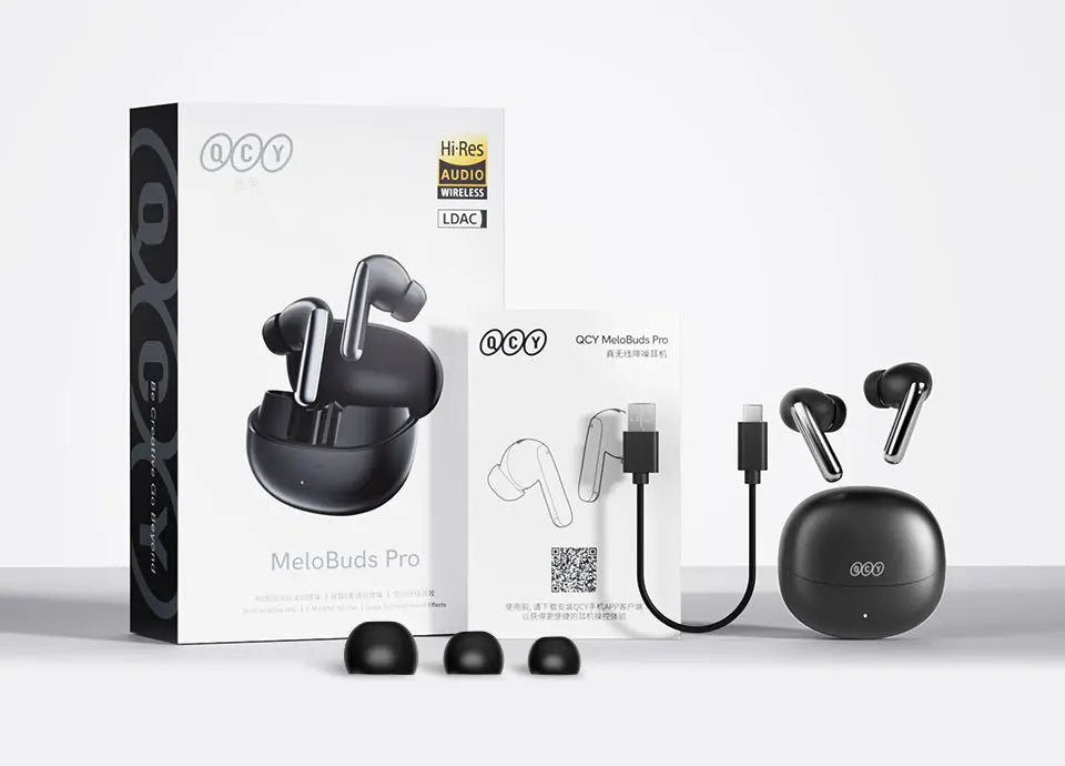 QCY MeloBuds Pro ANC Earbuds – 46dB Hybrid ANC | Hi-Res LDAC | 34Hr Battery