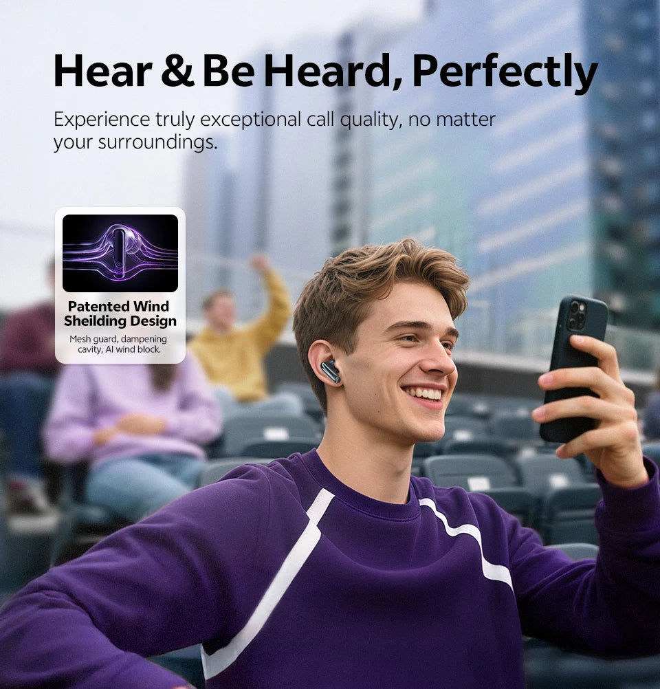 QCY MeloBuds N70 Wireless Earbuds – Adaptive ANC, LDAC Hi-Res, 50H Battery