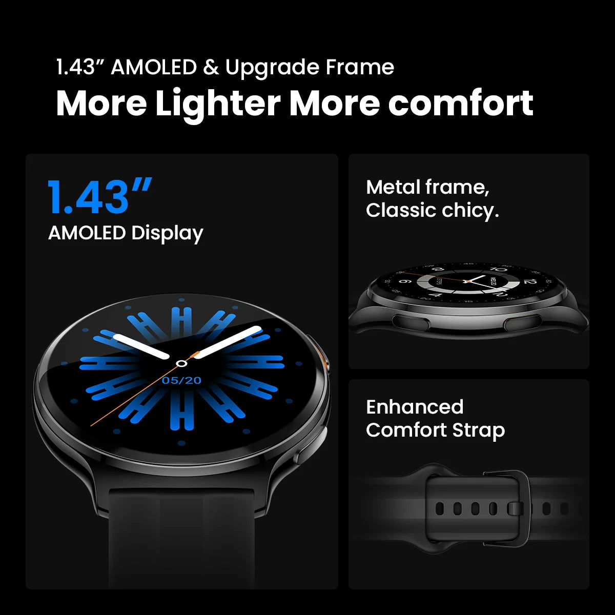 HAYLOU Solar Lite 2 Smartwatch – 1.43" AMOLED, Voice Calling & 17-Day Battery