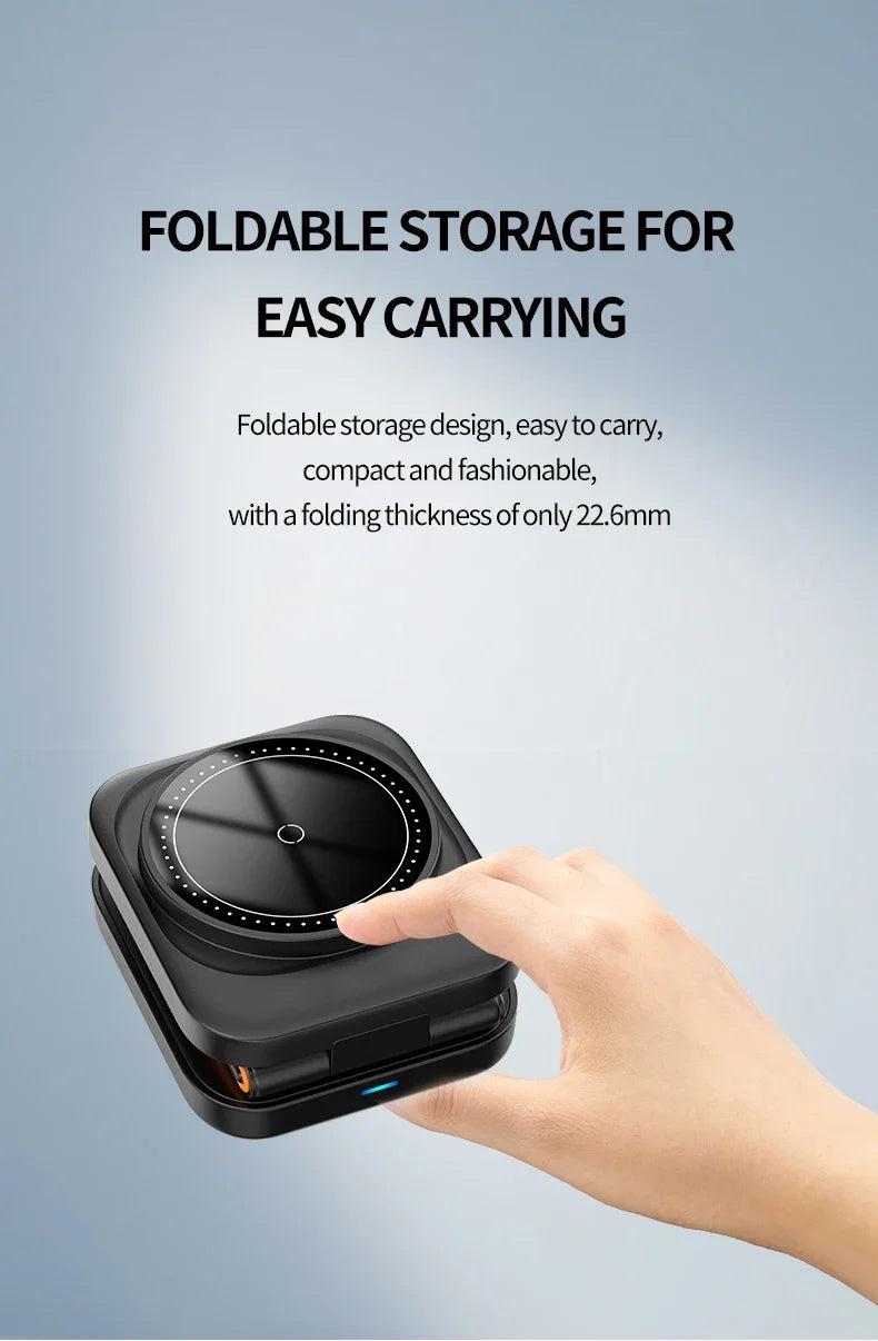 3-in-1 Foldable Magnetic Wireless Charging Station – iPhone, Watch & AirPods