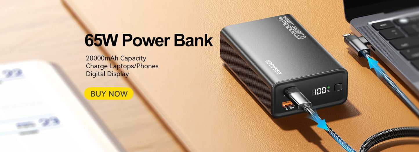 Essager Slim Magnetic Power Bank — 5000mAh, 20W Wireless, MagSafe iPhone 14–17