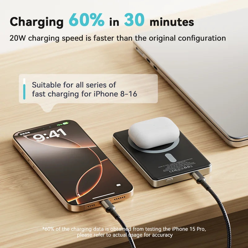 KUULAA 10,000mAh Magnetic Wireless Power Bank — 20W Fast Charging, MagSafe Compatible