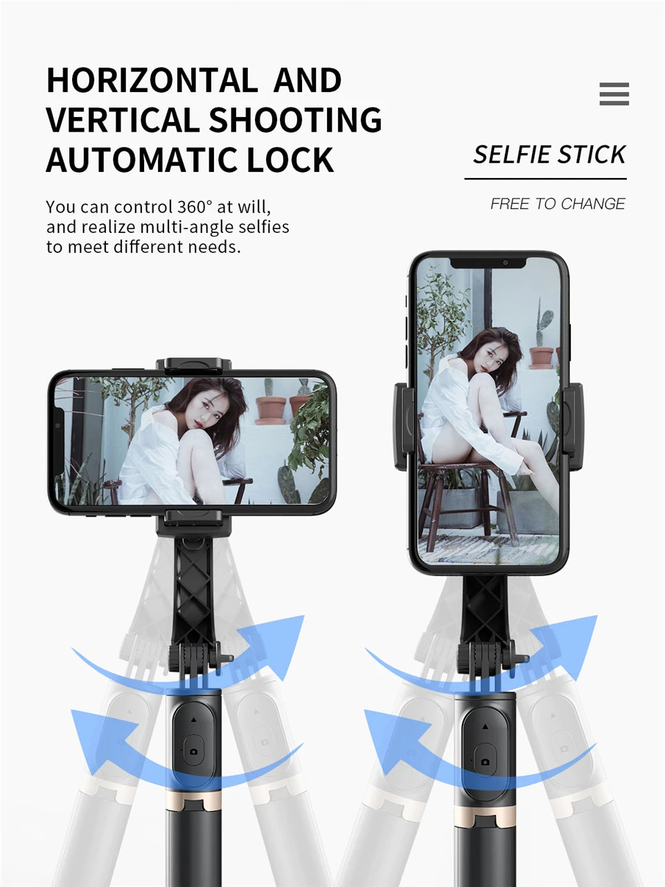 FGCLSY Gimbal Stabilizer Selfie Stick – Foldable Tripod with Bluetooth Shutter