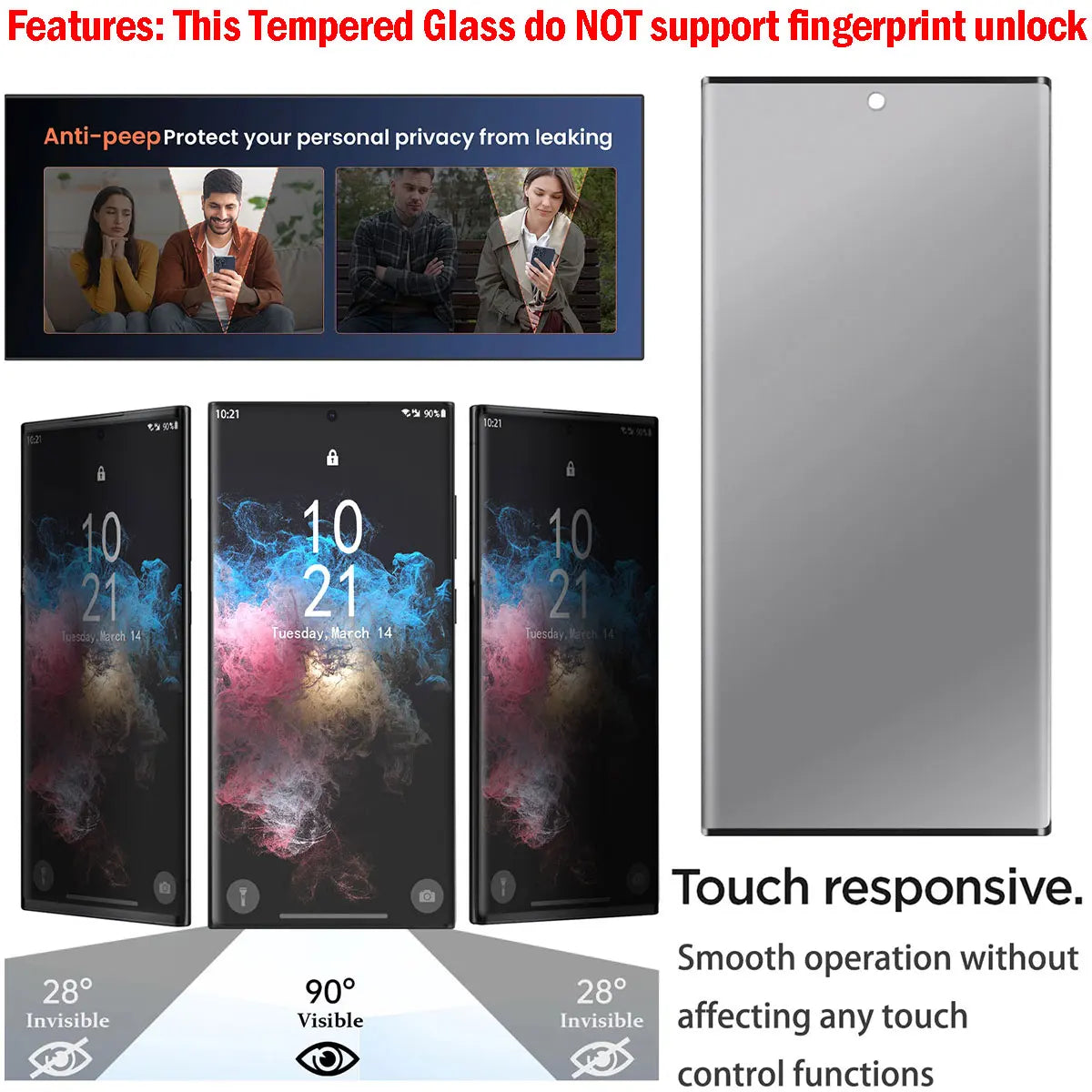 Samsung Galaxy S22 Privacy Screen Protector – Anti-Spy Tempered Glass (2-Pack)