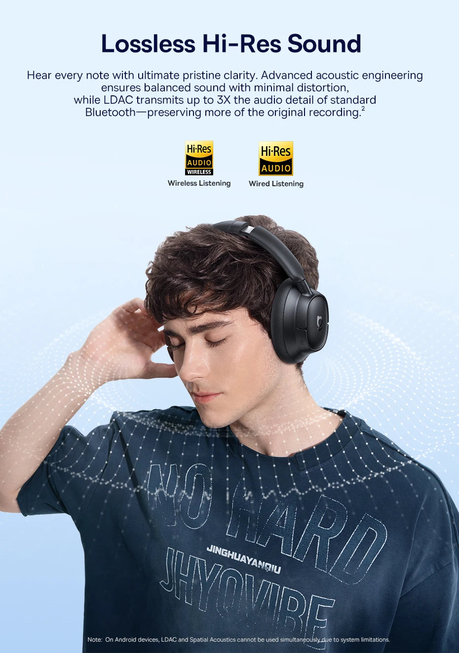 Baseus Bass EH10 NC ANC Headphones  -45dB Noise Cancelling, Bluetooth 6.0, 80Hr Battery, Spatial Audio