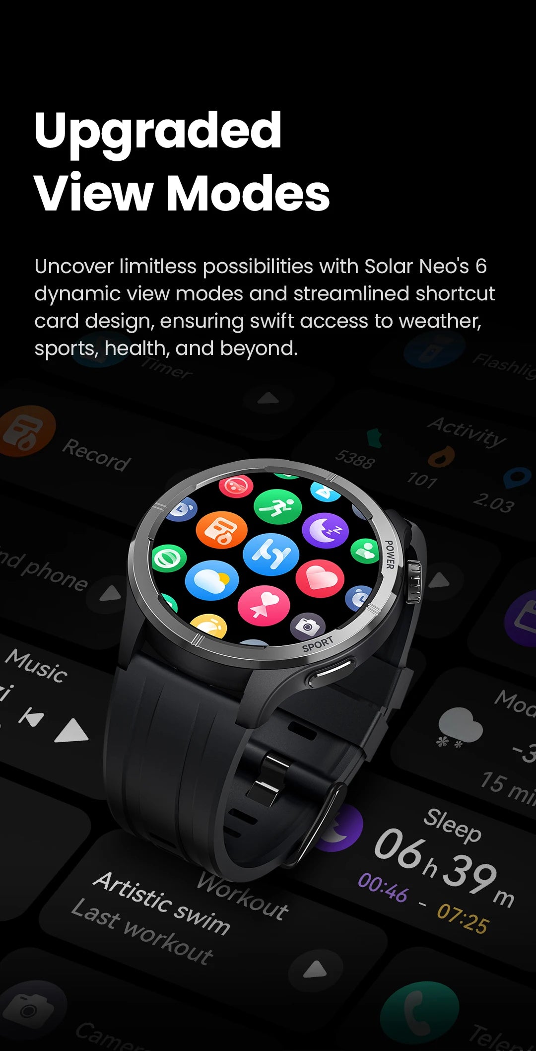 HAYLOU Solar Neo Smartwatch – 1.53" HD Display, 24H Health Monitoring, Bluetooth Calling