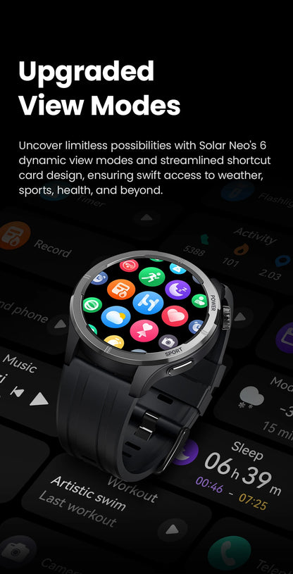 HAYLOU Solar Neo Smartwatch – 1.53" HD Display, 24H Health Monitoring, Bluetooth Calling