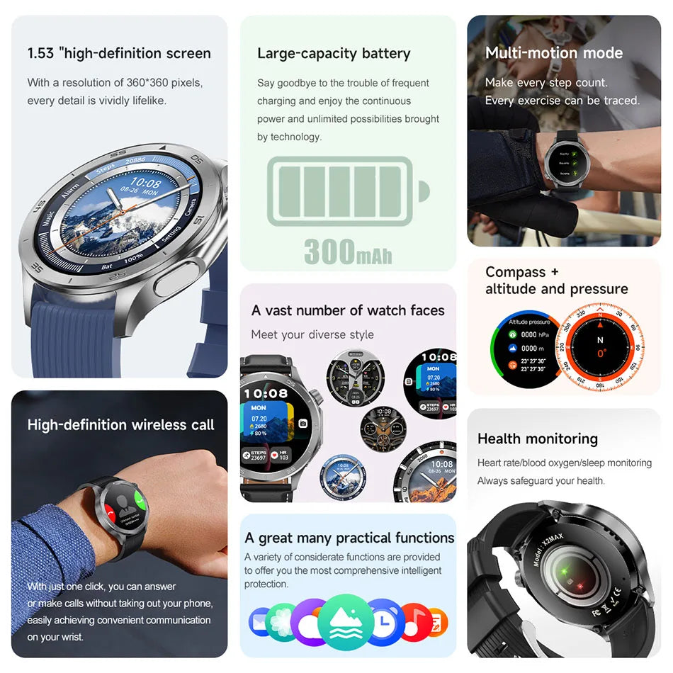 OPPO Watch X2 Smartwatch – GPS, Heart Rate, AI Voice, Bluetooth Calling