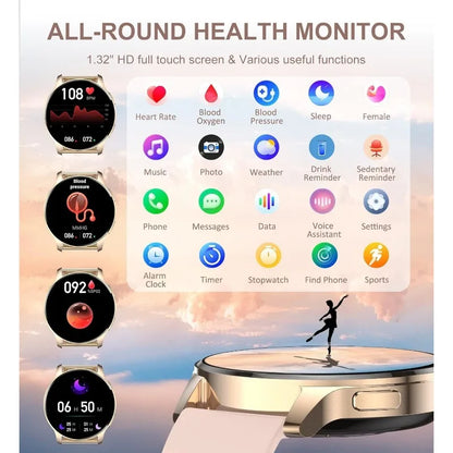 Women’s Smartwatch – 1.32" HD Display, Bluetooth Calling, Health & Fitness Tracker