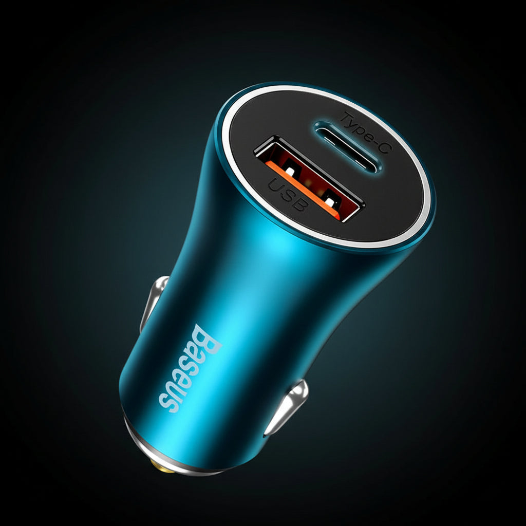 Baseus 65W Car Charger — 3-Port USB-C & USB-A, Fast Charging