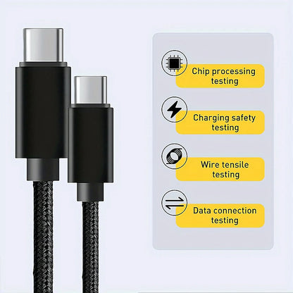 66W USB-C Fast Charging Cable – Nylon Braided, 1m / 2m / 3m
