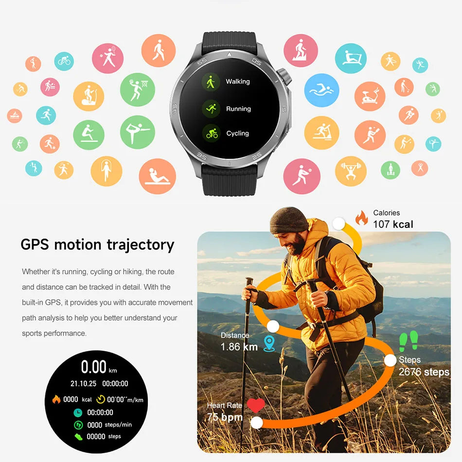 OPPO Watch X2 Smartwatch – GPS, Heart Rate, AI Voice, Bluetooth Calling