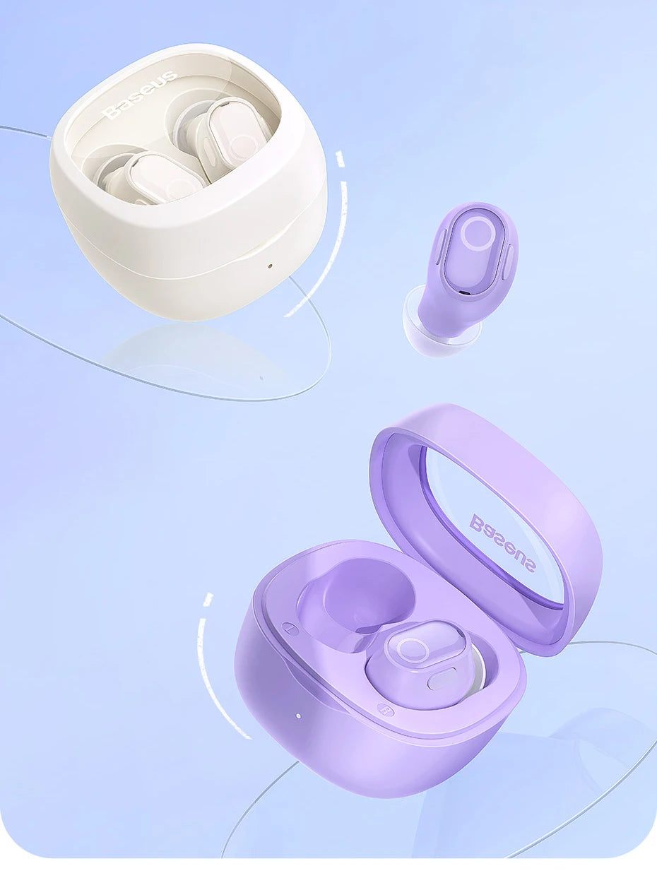 Baseus WM02 True Wireless Earbuds – Bluetooth 5.3, 25Hr Battery, Built-In Mic, USB-C