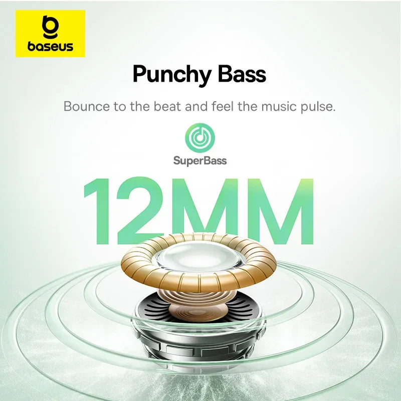 Baseus Bass EP10 ANC Earbuds – -43dB Noise Cancelling, Bluetooth 6.0, 41Hr Battery, 4-Mic ENC
